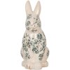 Clayre & Eef 6CE1955L Coniglio decorativo in ceramica beige verde 16x12x28 cm