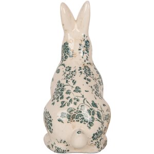 Clayre & Eef 6CE1955M Coniglio decorativo Beige Verde Motivo floreale 13x10x21 cm