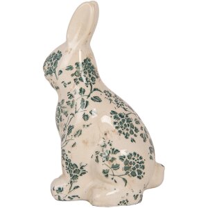 Clayre & Eef 6CE1955M Coniglio decorativo Beige Verde Motivo floreale 13x10x21 cm