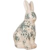 Clayre & Eef 6CE1955M Coniglio decorativo Beige Verde Motivo floreale 13x10x21 cm