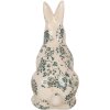 Clayre & Eef 6CE1955M Coniglio decorativo Beige Verde Motivo floreale 13x10x21 cm