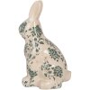 Clayre & Eef 6CE1955M Coniglio decorativo Beige Verde Motivo floreale 13x10x21 cm