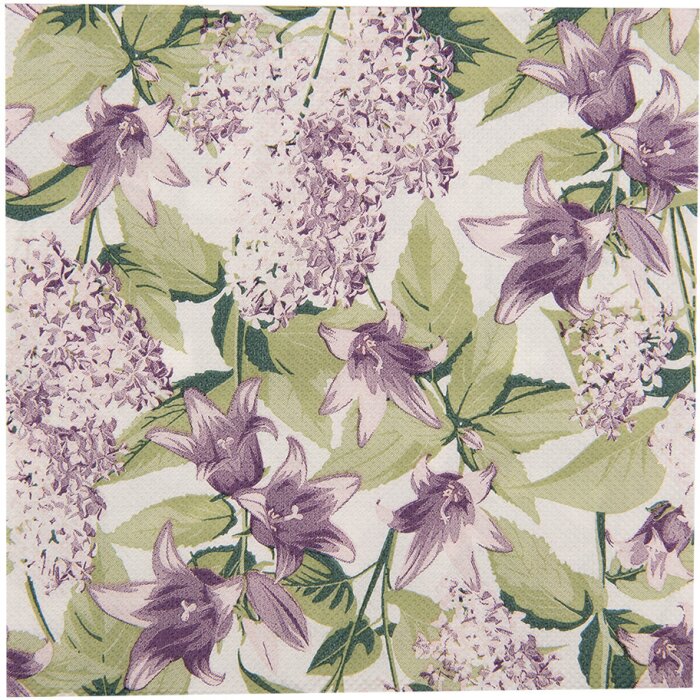 Clayre & Eef 73073 Tovaglioli di carta 33x33 cm Bianco Viola Motivo floreale (20)
