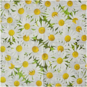 Clayre & Eef 73076 Tovaglioli di carta con margherite 33x33 cm 20 pezzi