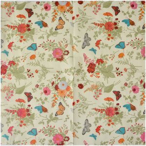 Clayre & Eef 73081 Tovaglioli di carta 33x33 cm Beige Rosa Motivo floreale