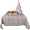 Clayre & Eef BNS48 Asciugamano da cucina 80 cm Beige Grigio con motivo a coniglietto Cotone