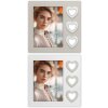 ZEP Portafoto in legno Merida Grigio Bianco Design Cuore 10x15 cm 13x18 cm