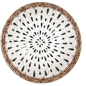 Clayre & Eef 6CEBO0167 Ciotola Bianco Marrone Ø 16x5 cm 350 ml Ceramica Boema