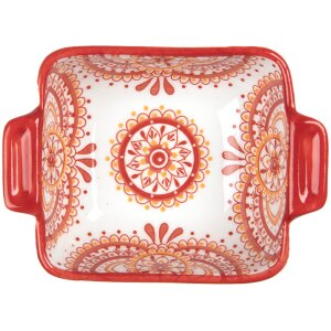 Clayre & Eef 6CEBO0186 Ciotola in ceramica bianca rossa 11x8x4 cm 75 ml