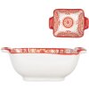 Clayre & Eef 6CEBO0186 Ciotola in ceramica bianca rossa 11x8x4 cm 75 ml