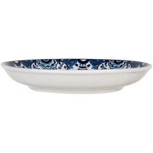 Clayre & Eef 6CEDP0166 Piatto Ø 21 cm Bianco Blu Colazione Bohemien in ceramica