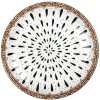 Clayre & Eef 6CEDP0167 Piatto in ceramica bianco marrone Boemia Ø 21x3 cm