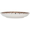 Clayre & Eef 6CEDP0167 Piatto in ceramica bianco marrone Boemia Ø 21x3 cm