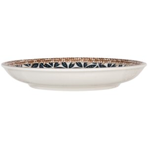 Clayre & Eef 6CEDP0168 Piatto Ø 21 cm design boho in ceramica bianco-nero