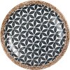 Clayre & Eef 6CEDP0168 Piatto Ø 21 cm design boho in ceramica bianco-nero