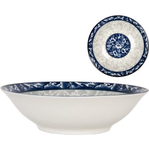 Clayre & Eef 6CEPS0001 Ciotola in ceramica bianca blu...