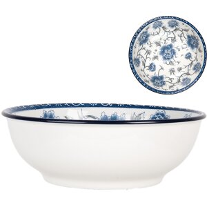 Clayre & Eef 6CEPS0003 Ciotola in ceramica bianca blu...