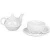 Clayre & Eef 6CETEFO0001 Set da tè per uno in ceramica bianca stile country 350ml 250ml
