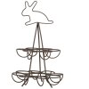 Clayre & Eef 6Y5700 Portauovo in ferro marrone Ø 17x28 cm Stile Country