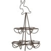Clayre & Eef 6Y5700 Portauovo in ferro marrone Ø 17x28 cm Stile Country