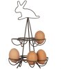 Clayre & Eef 6Y5700 Portauovo in ferro marrone Ø 17x28 cm Stile Country