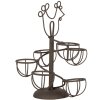 Clayre & Eef 6Y5701 Portauovo in ferro marrone stile country Ø 17x23 cm