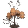 Clayre & Eef 6Y5701 Portauovo in ferro marrone stile country Ø 17x23 cm