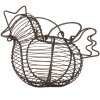Clayre & Eef 6Y5702 Cestino per pollo in stile country in ferro marrone 23x14x17 cm