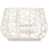 Clayre & Eef 6Y5711 Cestino in ferro bianco 24x14x16/28 cm Stile country