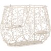 Clayre & Eef 6Y5711 Cestino in ferro bianco 24x14x16/28 cm Stile country