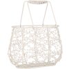 Clayre & Eef 6Y5711 Cestino in ferro bianco 24x14x16/28 cm Stile country