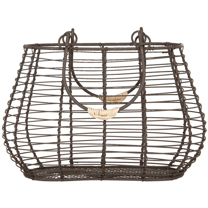 Clayre & Eef 6Y5712 Cestino in ferro marrone 25x16x17/28 cm