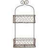 Clayre & Eef 6Y5710 Mensola in ferro con cestini marrone 20x12x45 cm