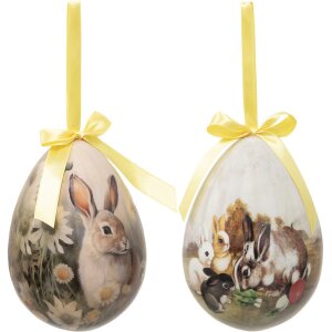 Clayre & Eef 65915 Decorazione Ciondolo Uovo Set 2...