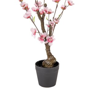 Clayre & Eef 6PL0373 Albero decorativo di fiori di ciliegio rosa marrone 10x10x48 cm