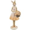 Clayre & Eef 6PR4419 Coniglio decorativo Beige Rosa 9x6x21 cm in poliresina