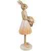 Clayre & Eef 6PR4419 Coniglio decorativo Beige Rosa 9x6x21 cm in poliresina