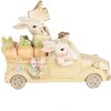 Clayre & Eef 6PR4388 Coniglio decorativo in auto Bianco Beige 16x8x12 cm