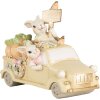 Clayre & Eef 6PR4388 Coniglio decorativo in auto Bianco Beige 16x8x12 cm