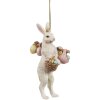 Clayre & Eef 6PR4405 Decorazione Ciondolo Coniglio Beige Rosa 7x4x13 cm