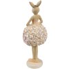 Clayre & Eef 6PR4418 Coniglio decorativo Beige Rosa 9x7x22 cm in poliresina Stile Country
