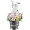 Clayre & Eef 6PR5174 Coniglio decorativo in poliresina bianca e rosa 8x9x15 cm