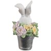 Clayre & Eef 6PR5174 Coniglio decorativo in poliresina bianca e rosa 8x9x15 cm