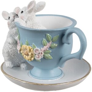 Clayre & Eef 6PR5178 Coniglio decorativo bianco blu...