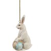 Clayre & Eef 6PR4396 Ciondolo Coniglio Beige Blu 6x3x9 cm Poliresina