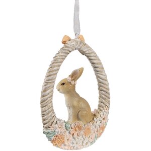 Clayre & Eef 6PR4403 Decorazione Appendino Coniglio Beige Arancione 7x2x10 cm