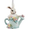 Clayre & Eef 6PR4408 Ciondolo Coniglio Bianco Blu in poliresina 8x4x10 cm