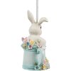 Clayre & Eef 6PR4408 Ciondolo Coniglio Bianco Blu in poliresina 8x4x10 cm