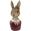 Clayre & Eef 6PR4415 Decorazione Busto Coniglio Beige Rosso 7x7x17 cm
