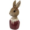 Clayre & Eef 6PR4415 Decorazione Busto Coniglio Beige Rosso 7x7x17 cm